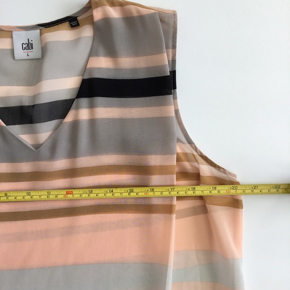 CAbi “Underline” Blouse Semi-Sheer Striped Size L - Picture 7 of 11